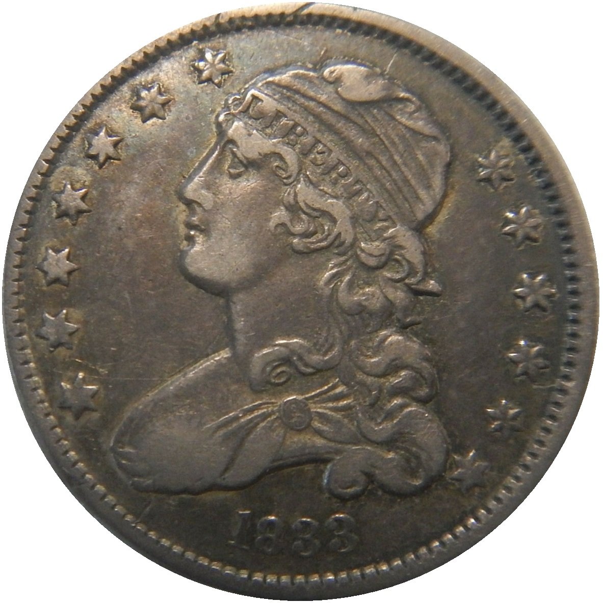 1833-25c-Capped-Bust-Quarter-#2---Mintage-Of-156,000
